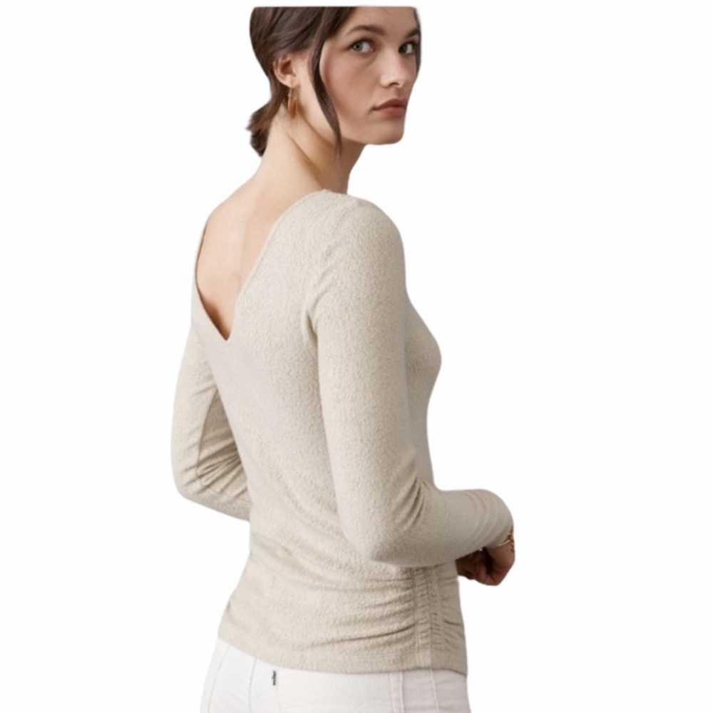 Anthropologie Long Sleeve Boatneck V-Back